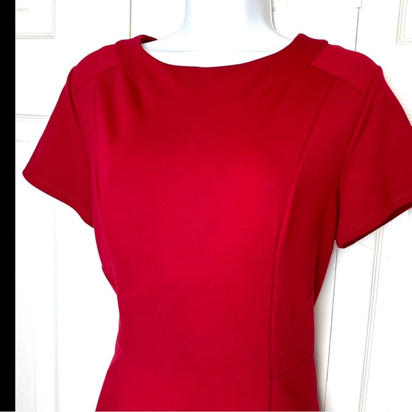 JUDE CONNALLY Stella Shift Sheath Dress Red Ponte Knit Workwear Office Career - Picture 5 of 10